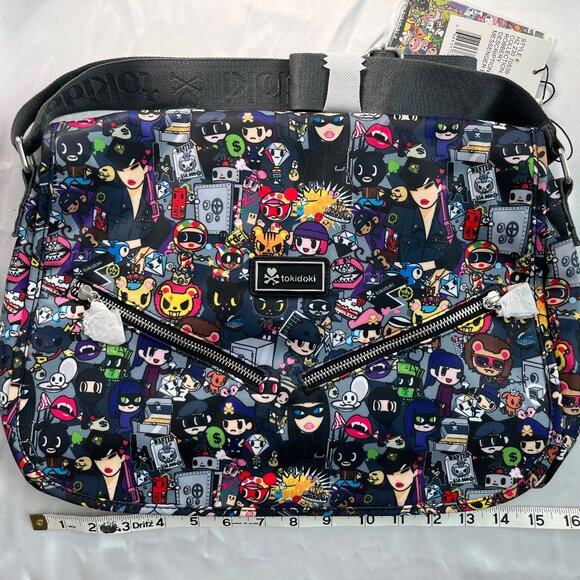 2014 Tokidoki Robbery Messenger Laptop Ipad Crossbody Bag Purse Royal Pride NWT - Picture 1 of 13